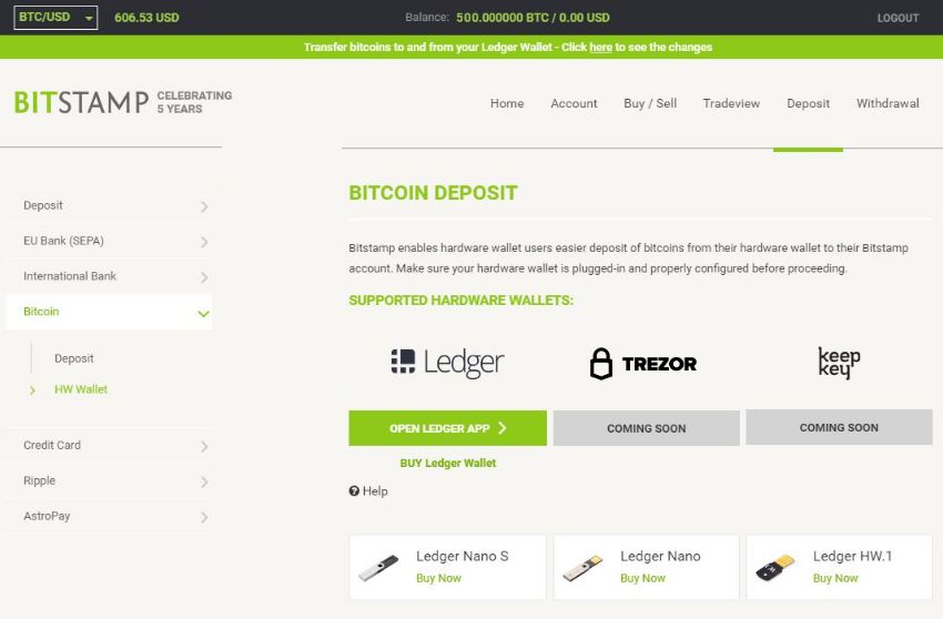 Buy bitcoins from bitstamp to ledger wallet 0.08205461 btc to usd