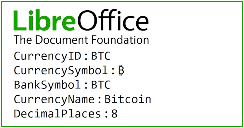 Bitcoin officiellement reconnu par la suite bureautique LibreOffice