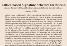 Vers un Bitcoin post-quantique : évaluation des différents schémas de signature à réseaux euclidiens